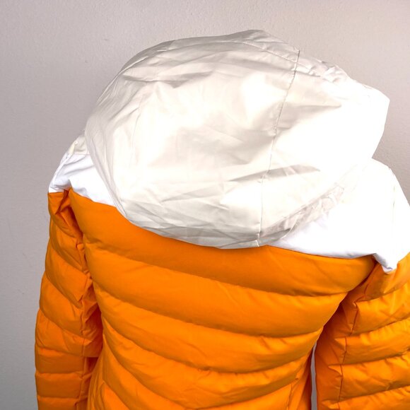 Helly Hansen Orange/White Insulated Ski Jacket RECCO Life Pocket Snow Skirt -M - Picture 9 of 16